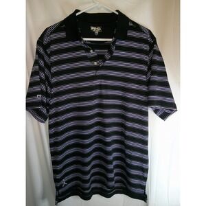 PING Performance Golf Polo Shirt Striped Athletic Black‎ Purple Mens Size M